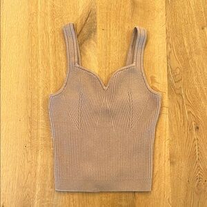 Abercrombie & Fitch Tan Ribbed Knit Women's Top